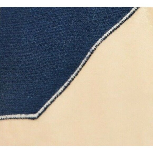 Tracy Reese Anthropologie Sz 6 Geometric Appliqué Denim Style Sheath Dress Blue - Picture 4 of 8